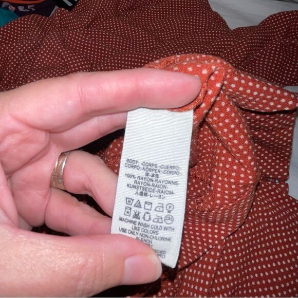 Free People Wild And Free Flare Wide Leg Pants Brown Polka Dot 8 - Picture 4 of 5